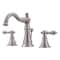 Ultra Faucets Signature Brushed Nickel Widespread Bathroom Sink Faucet 6-10 in. UF55113 - alternate 1